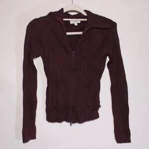Y2K Jacob Connexion Purple Knit Zip Up Sweater Size XS